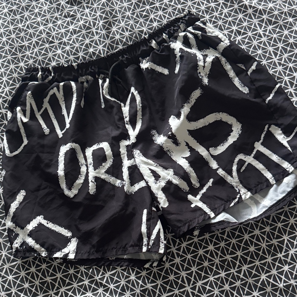Black Graphic Men's Swim Trunks